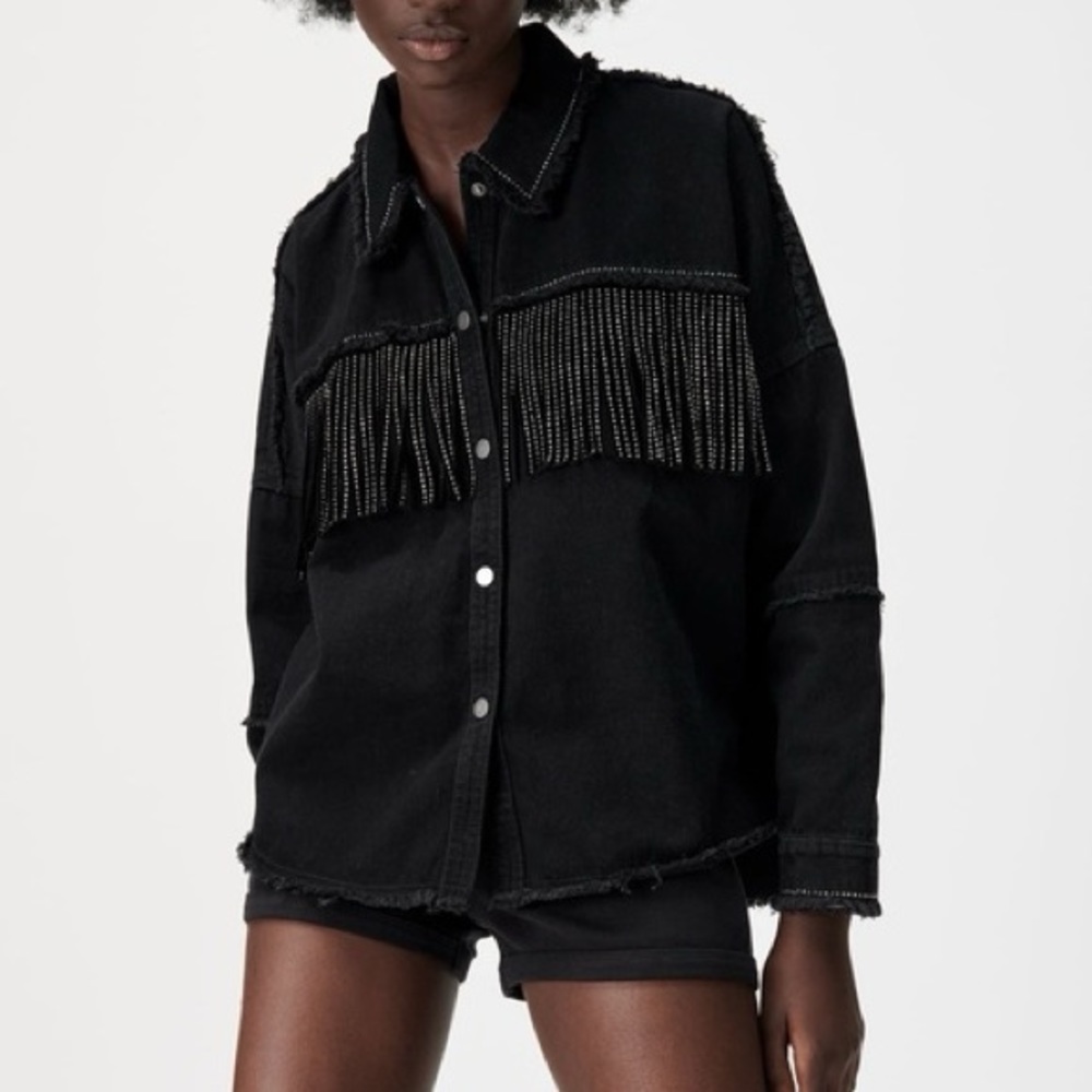 Zara Fringe Denim Jacket
